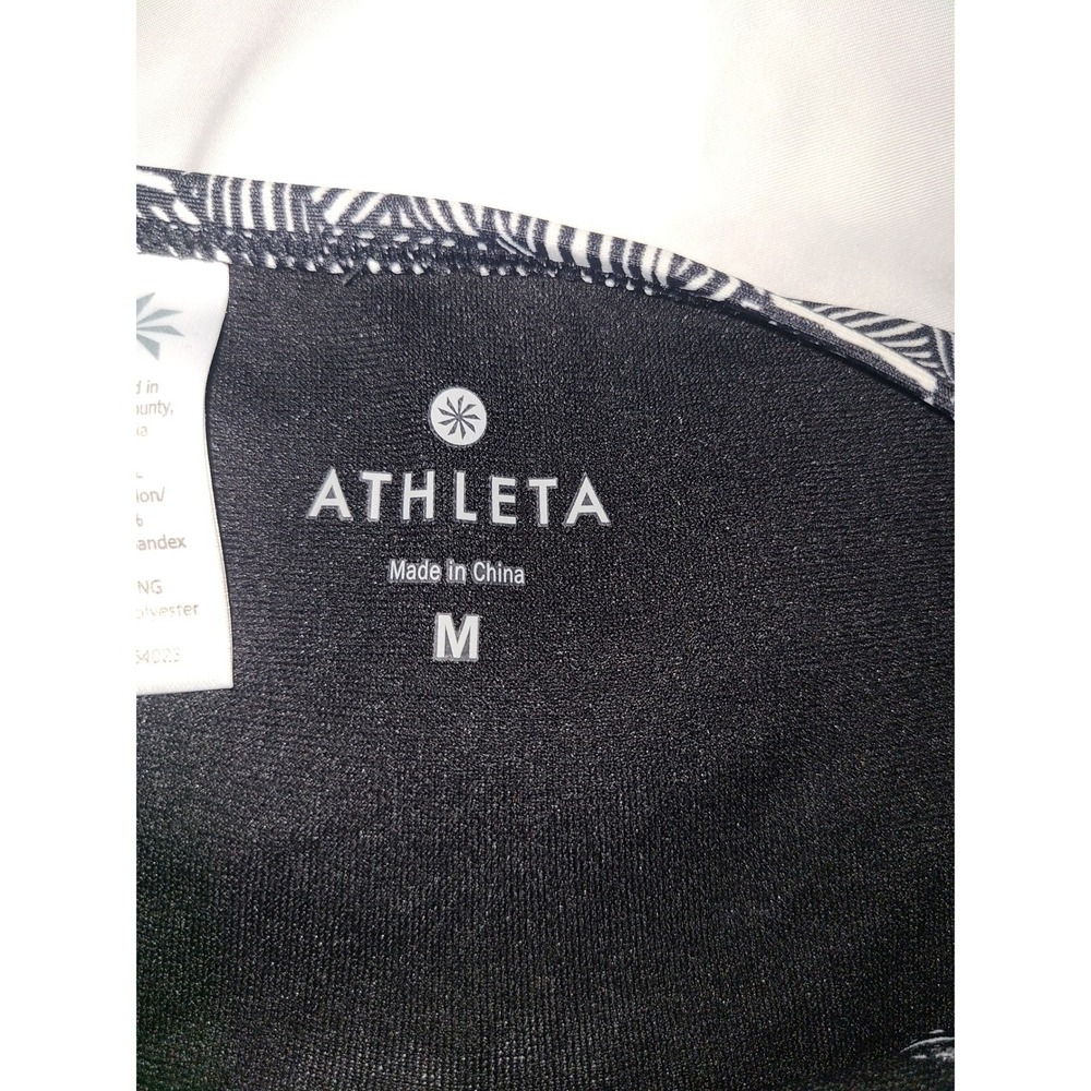 Athleta Black White Geometric Print Swimsuit Bikini Bottoms Size M - Picture 15 of 16
